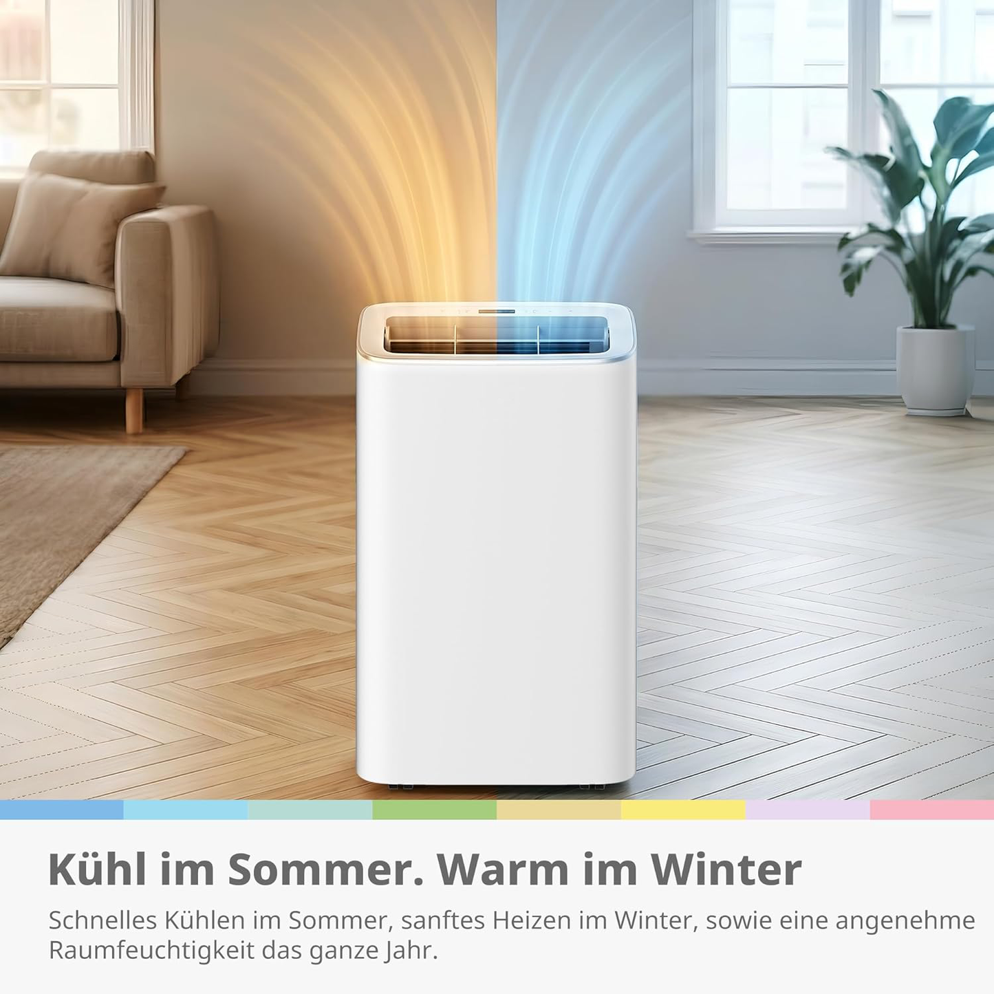 Greif PRO - Mobile Klimaanlage 4-in-1, Kapazität 12000 BTU/h, Kühlung, Belüftung, Heizung, Entfeuchtung